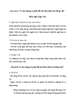 Soạn bài Vì sao chúng ta phải đối xử thân thiện với động vật? - Cánh Diều 6