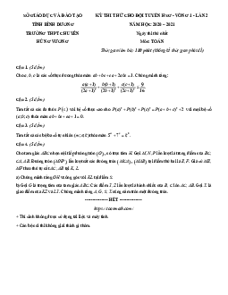 Đề thi thử HSG Toán vòng 1 lần 2 năm 2020 – 2021 trường chuyên Hùng Vương – Bình Dương