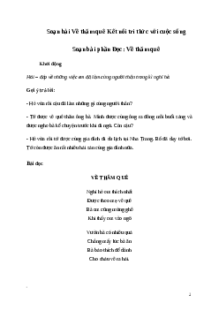Soạn bài: Về thăm quê | Kết nối tri thức