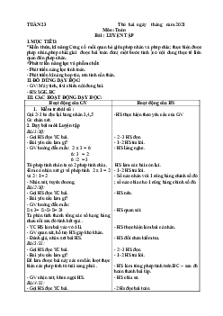 Giáo án Toán 2 sách Kết nối tri thức với cuộc sống (Cả năm) | Tuần 23