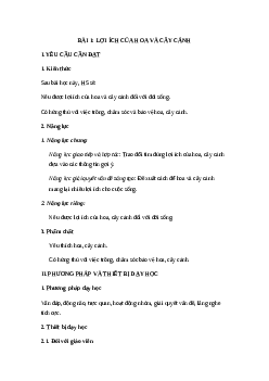 Kế hoạch dạy học Công nghệ lớp 4 | Cánh Diều