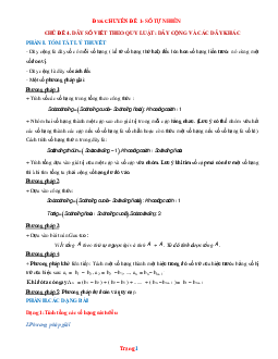 Ôn thi HSG Toán 6 chủ đề: Dãy số viết theo quy luật