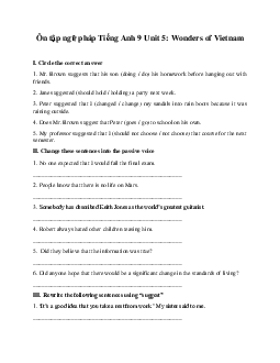 Ôn tập ngữ pháp Tiếng Anh 9 Unit 5: Wonders of Vietnam