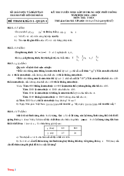 TOP 3 Đề thi thử Tuyển Sinh vào 10 môn Toán Quận 1 Tp. HCM năm học 2024-2025 (có đáp án)