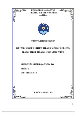 Tiểu luận Nghiên cứu Khởi Nghiệp Thời Trang Sinh Viên môn Tinh thần khởi nghiệp - Trường Đại học Văn Hiến.