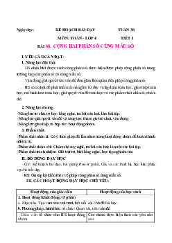 Giáo án Toán lớp 4 Tuần 30 | Chân trời sáng tạo