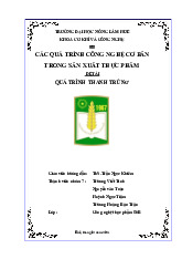 Quá Trình Thanh Trùng | Môn Công nghệ thực phẩm - Trường Đại học Nông Lâm, Đại học Huế