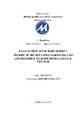 Truyền thông pepsi chanh không calo Môn Thực hành nghề nghiệp 1 | Trường Đại học Tài chính - Marketing