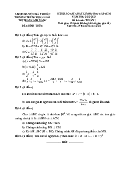 Đề HSG cấp cụm Toán 7 năm 2022 – 2023 trường THCS Cành Nàng – Thanh Hóa