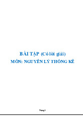 Bài Tập Nguyên Lý Thống Kê: Có Lời Giải chi tiết và Đầy Đủ | Nguyên lý thống kê | Đại học Kinh tế - Đại học Đà Nẵng
