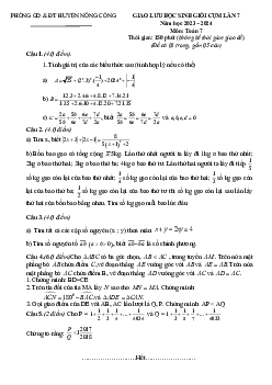 Đề giao lưu HSG Toán 7 lần 7 năm 2023 – 2024 phòng GD&ĐT Nông Cống – Thanh Hóa