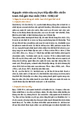 Nguyên nhân sâu xa, trực tiếp dẫn đến chiến tranh thế giới thứ nhất (1914 -1918) là?