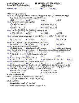 Đề kiểm tra Đại số 10 chương 1 (Mệnh đề – Tập hợp) trường THPT Nguyễn Trung Trực – Bình Định