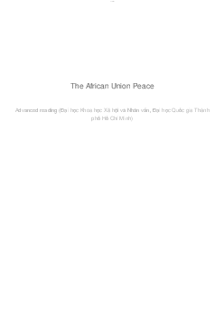 The African Union Peace | Advance reading | Đại học Khoa học Xã hội và Nhân văn, Đại học Quốc gia Thành phố HCM