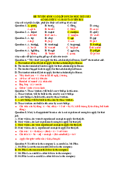 Đề thi tuyển sinh lớp 10 THPT năm học 2022-2023 môn Tiếng Anh (không chuyên) - Sở Giáo dục và Đào tạo Yên Bái có đáp án và giải thích chi tiết