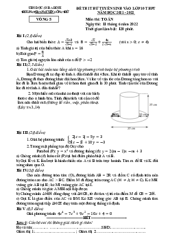 Đề thi thử Toán vào lớp 10 năm 2022 vòng 5 trường THCS Nguyễn Công Trứ – Hà Nội