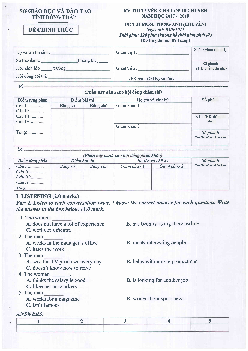 Đề thi Tuyển sinh lớp 10 THPT tỉnh Đồng Tháp năm học 2017-2018 môn Tiếng Anh (chuyên) (có đáp án)