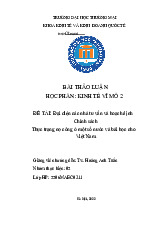 Thực trạng nợ công ở một số nước và bài học cho Việt Nam | Bài thảo luận kinh tế vĩ mô