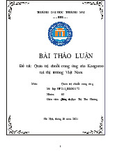Quản trị chuỗi cung ứng của Kangaroo tại thị trường Việt Nam | Bài thảo luận Quản trị chuỗi cung ứng