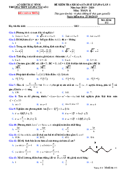 Đề khảo sát Toán 11 lần 1 năm 2019 – 2020 trường THPT Lương Tài 2 – Bắc Ninh