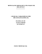 Câu hỏi thi trắc nghiệm trên máy tính môn Kế toán tài chính  | Trường đại học kinh doanh và công nghệ Hà Nội