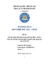 Vấn đề nhận thức luận trong triết học Mác – Lênin | Bài thảo luận triết học Mác Lênin