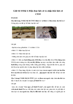 Giải Sử 10 Bài 1: Hiện thực lịch sử và nhận thức lịch sử Chân trời sáng tạo