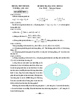 Đề thi học kì 2 Toán 10 năm 2019 – 2020 trường THPT Thủ Đức – TP HCM