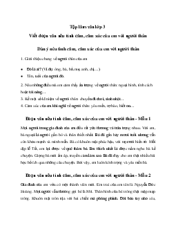 Tập làm văn lớp 3: Viết đoạn văn nêu tình cảm, cảm xúc của em với người thân | Kết nối tri thức