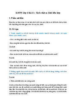 Giải KHTN Lớp 6 Bài 11: Tách chất ra khỏi hỗn hợp | Cánh diều