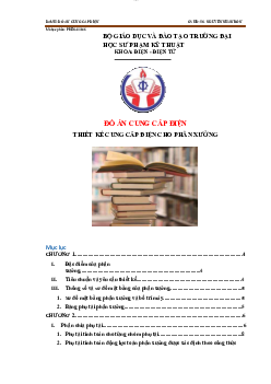 Đồ án Cung cấp điện đề tài "Thiết kế cung cấp điện cho phân xưởng" | Đại học Sư phạm Kỹ thuật Thành phố Hồ Chí Minh