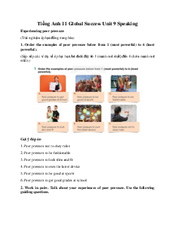 Giải Unit 9 Speaking | Tiếng Anh 11 Global Success