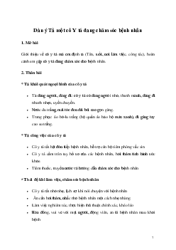Tả một cô Y tá đang chăm sóc bệnh nhân | Tập làm văn lớp 5