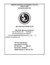 Bài Tập Lớn Môn Lý Thuyết Ô Tô: Tính Toán Sức Kéo Ô Tô Con 1 Cầu. Môn Lý thuyết ô tô | Trường Đại học Giao thông Vận tải.