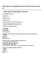 Đề thi giữa kì 2 Công nghệ lớp 6 sách Kết nối tri thức có đáp án