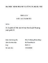 Tiểu luận Luật lệ về Tài sản trí tuệ theo Luật Thương mại quốc tế môn Luật kinh tế 2 | Trường Đại học Kinh Doanh và Công Nghệ Hà Nội