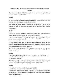 Giải bài tập SGK Địa lý 10 bài 9: Tác động của ngoại lực đến địa hình bề mặt Trái đất