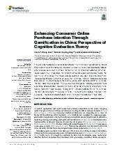 Enhancing consumer online purchase intention through gamification in China: Perspective of cognitive evaluation theory