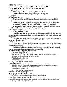 Giáo án Công nghệ 8 Bài 14: Quy trình thiết kế kĩ thuật | Chân trời sáng tạo