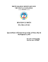 Bài tập cá nhân Quản lý Hành vi tổ chức trong các dự án nhóm môn Hành vi tổ chức | Đại học kinh tế Quốc dân