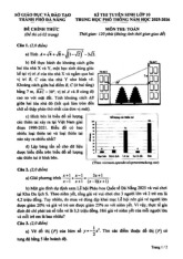 Đề tuyển sinh lớp 10 môn Toán năm 2025 – 2026 sở GD&ĐT Đà Nẵng