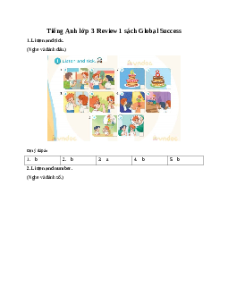 Tiếng Anh lớp 3 Review 1 sách Global Success