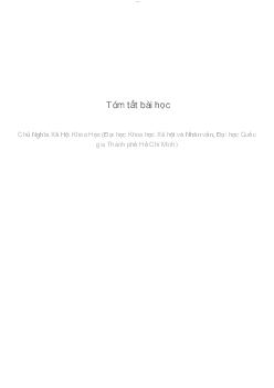 Tóm tắt bài học | Chủ Nghĩa Xã Hội Khoa Học| Đại học Khoa học Xã hội và Nhân văn, Đại học Quốc gia Thành phố HCM