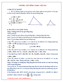 Chuyên đề trường hợp đồng dạng thứ hai