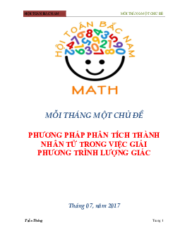 Phương pháp phân tích thành nhân tử trong việc giải phương trình lượng giác – Trần Thông