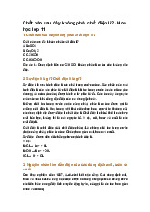 Chất nào sau đây không phải chất điện li? - Hoá học lớp 11