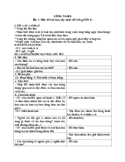 Giáo án Công nghệ lớp 4 Bài 2 | Kết nối tri thức