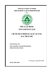 Tiểu luận kinh tế du lịch - Kinh tế và quản trị kinh doanh | Đại học Lâm Nghiệp