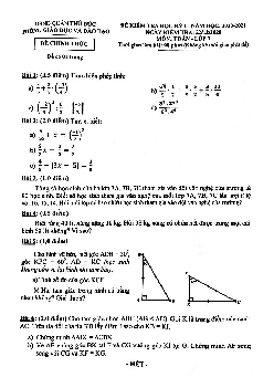 Đề thi học kỳ 1 Toán 7 năm 2020 – 2021 phòng GD&ĐT Thủ Đức – TP HCM