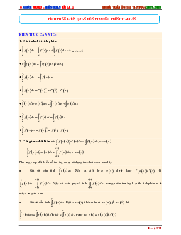 Tích phân liên quan đến phương trình hàm ẩn Toán 12